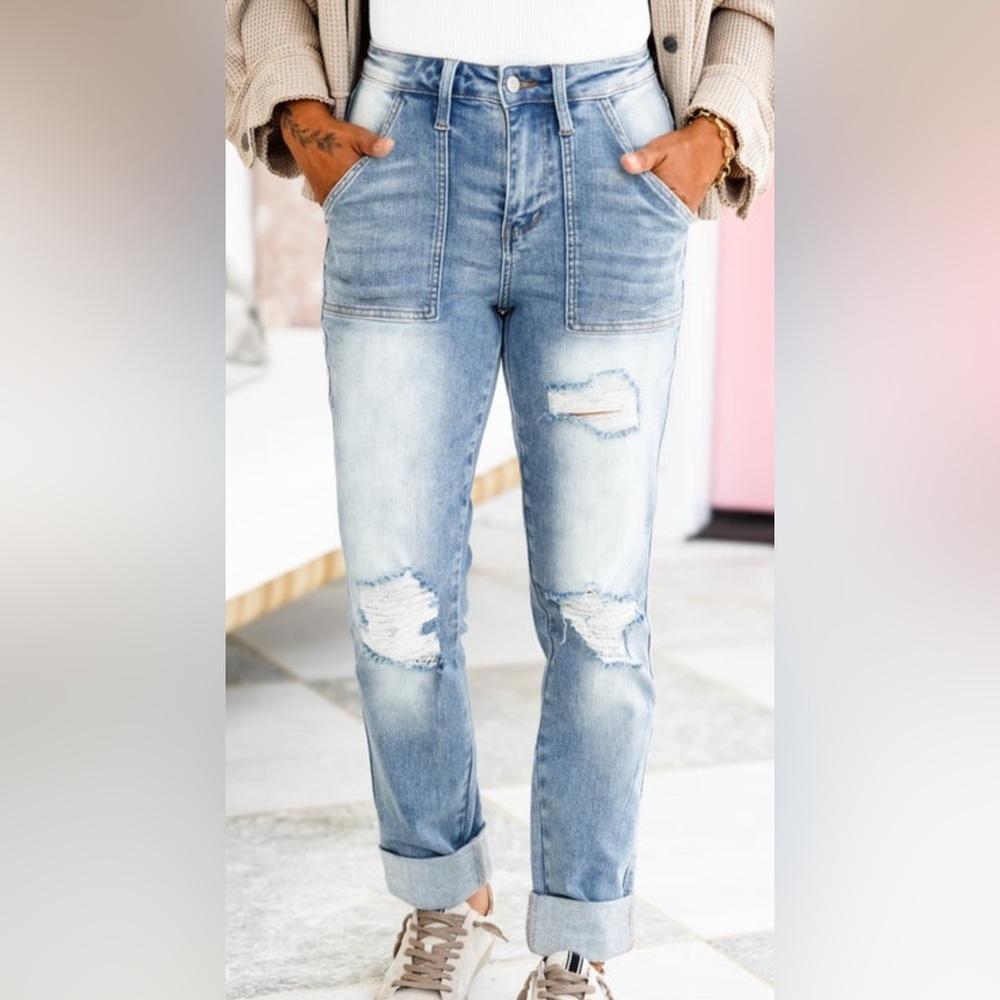 Judy Blue Distressed Jeans - Boyfriend Style - New - NWT 11 / 30